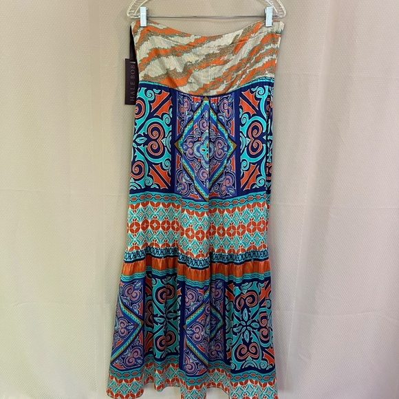 Hale bob silk boho maxi dress Multi Sz L - Picture 12 of 14